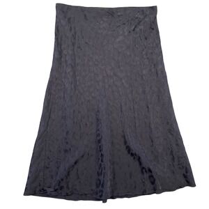 Express Women's Leopard Print Midi Skirt Size Large High Rise Animal Print
